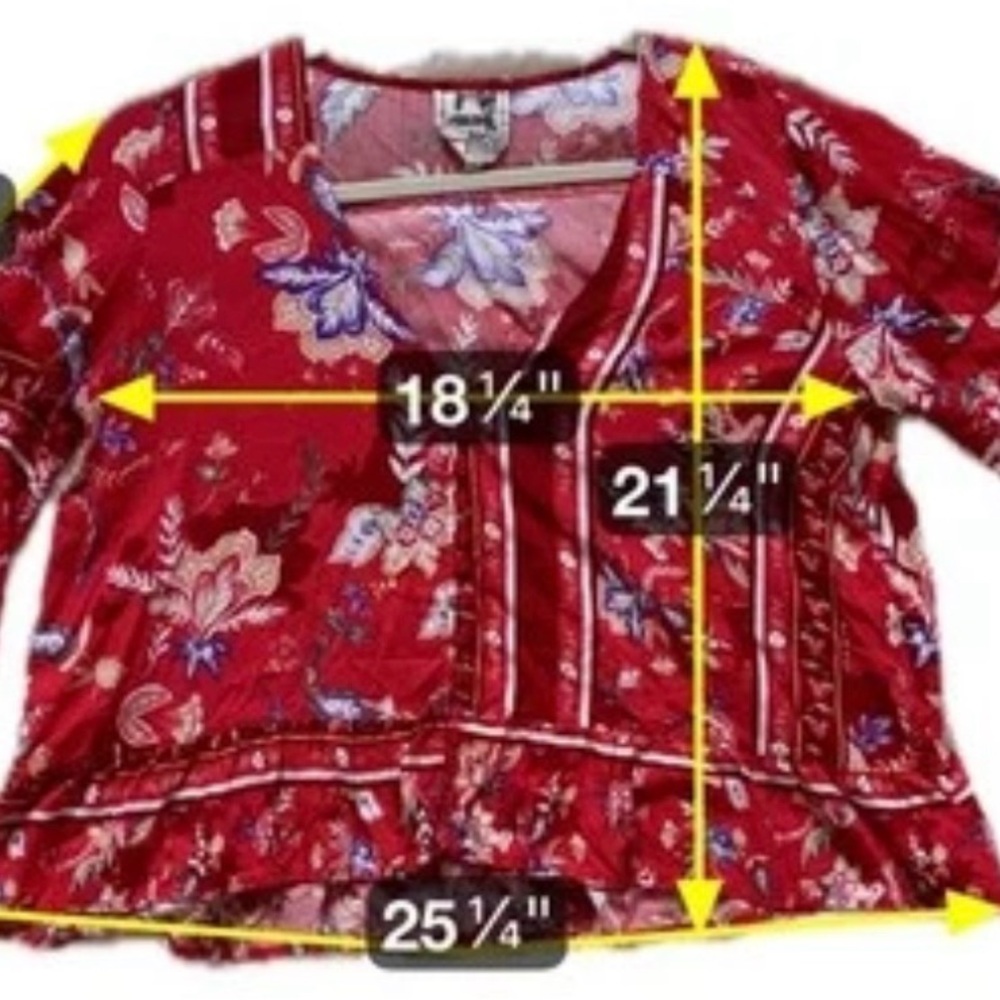 Jaase Boho Floral Tunic Top Festivalcore Coastal Cowgirl Peasant Blouse Size Sm‎ - Picture 6 of 9